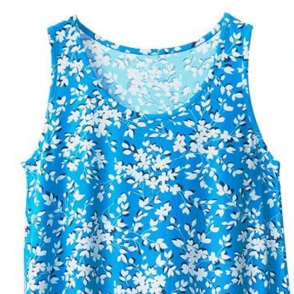 Draper James Ruffle Nightie  Blue White Floral  Comfy Sleep Dress  Women's  L/XL - Picture 3 of 7